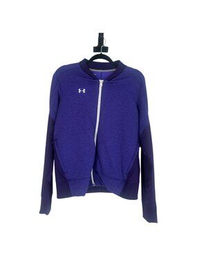 Under Armour ColdGear Jacket Women's Large Purple Full Zip Bomber-Style Outdoor